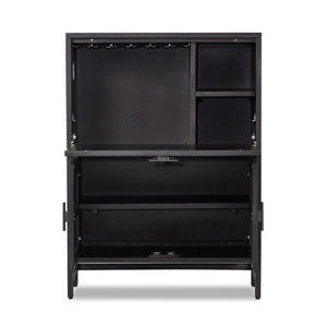 Caprice Bar Cabinet Black W/ Black Wash Mango OL