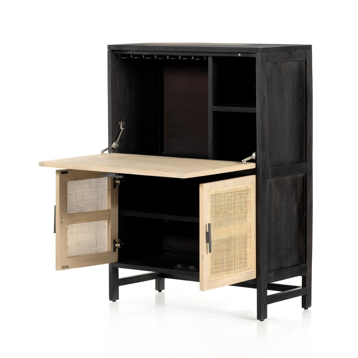 Caprice Bar Cabinet Black Wash Mango OL