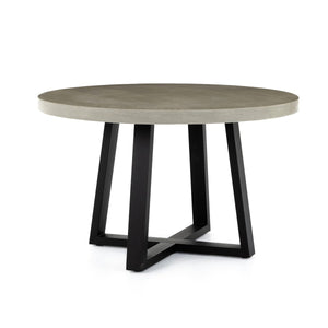 Cyrus 48" Outdoor Round Dining Table Light Grey OL