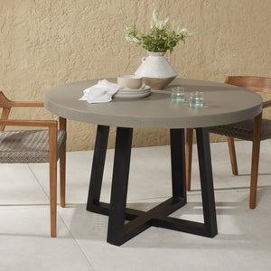 Cyrus 48" Outdoor Round Dining Table Light Grey OL