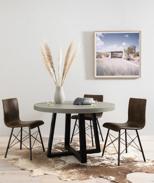 Cyrus 48" Outdoor Round Dining Table Light Grey OL