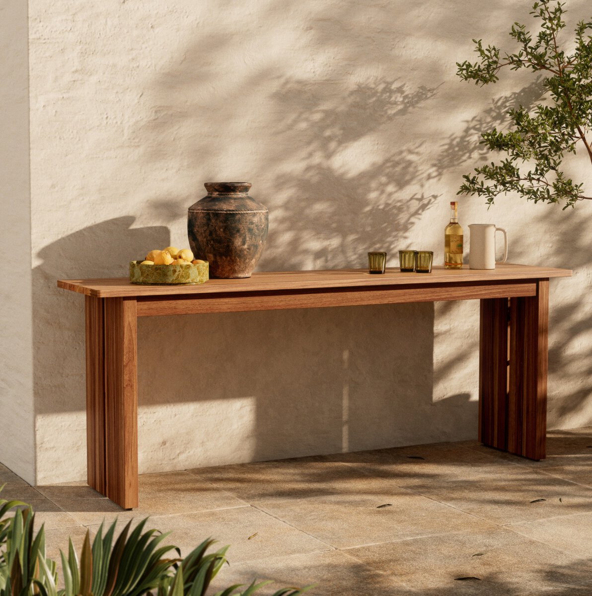 Chapman Outdoor Console Table Natural Teak-FSC OL