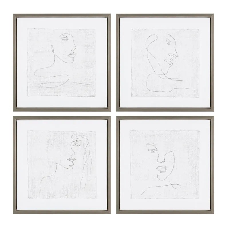 Contour Studies Framed Wall Art – Set of 4 - OL