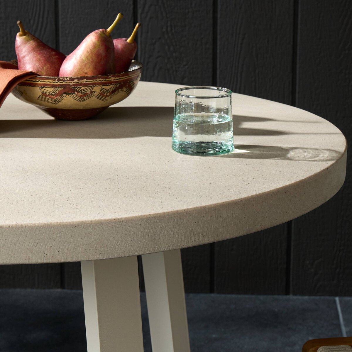 Cyrus 32" Outdoor Round Dining Table Natural Sand OL