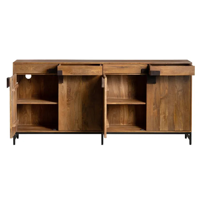 Adventurous 4-Door, 4-Drawer Media Credenza - OL