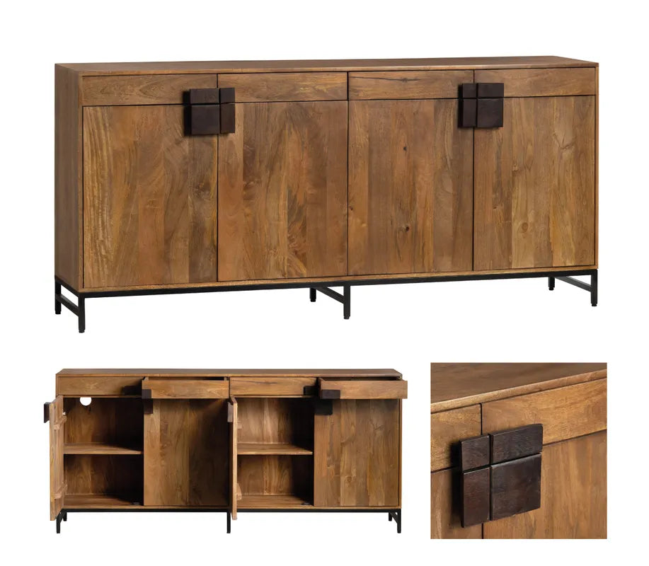 Adventurous 4-Door, 4-Drawer Media Credenza - OL