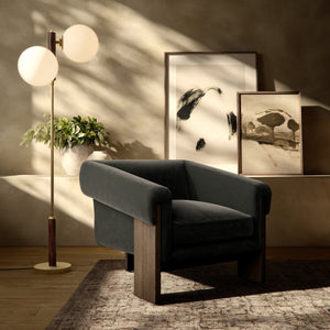 Cairo Chair Modern Velvet Smoke OL