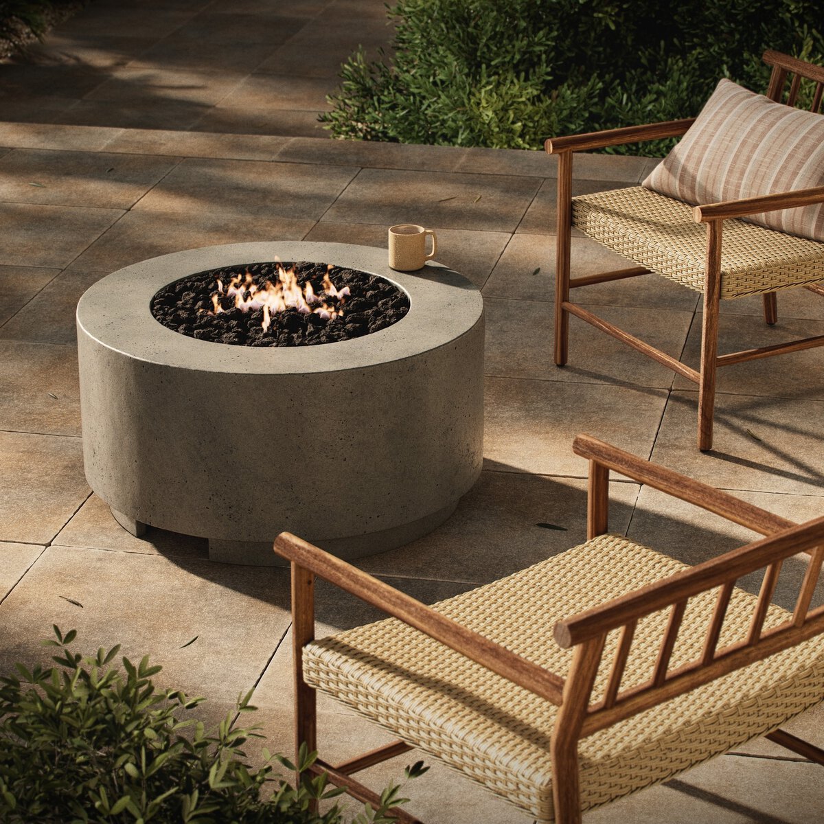 Damian Outdoor Fire Table Pewter Concrete OL