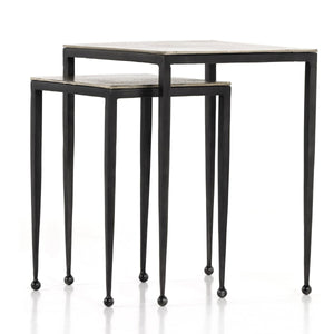 Dalston Nesting End Table Set Raw Antique Nickel OL