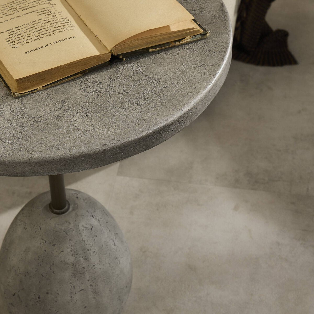 Emens Outdoor End Table Aged Smoke Concrete OL