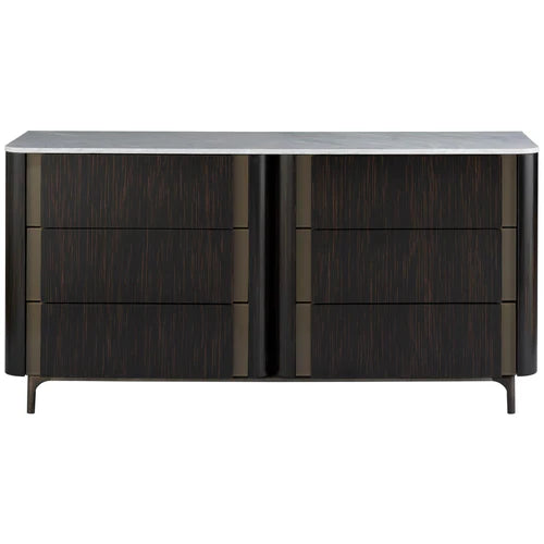 Ebony Posh 6 Drawer Dresser