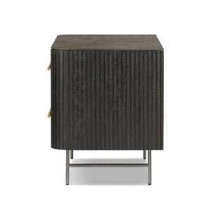 Fletcher Large Nightstand Bluestone Distressed Black Oak OL