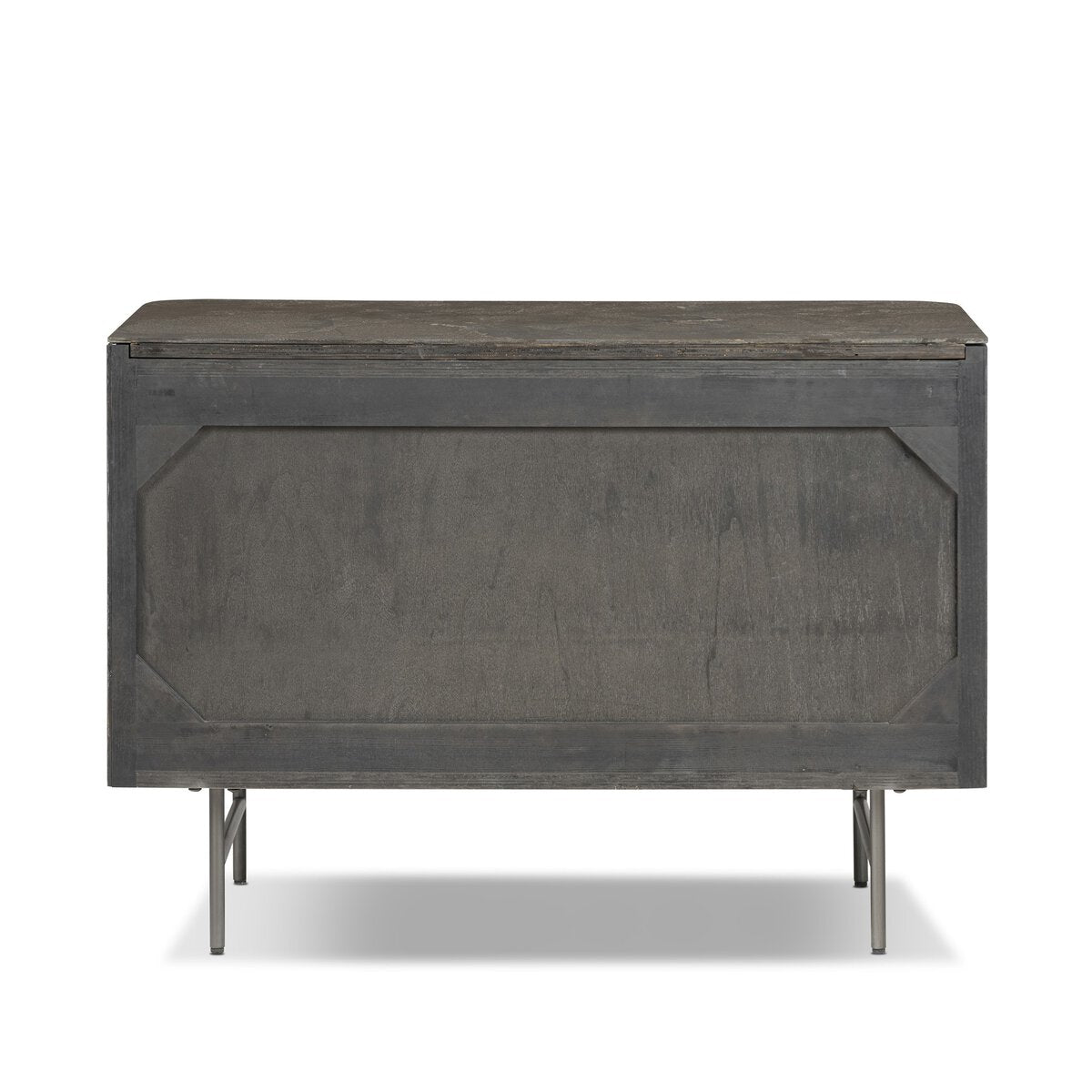 Fletcher Large Nightstand Bluestone Distressed Black Oak OL