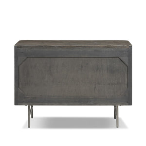 Fletcher Large Nightstand Bluestone Distressed Black Oak OL