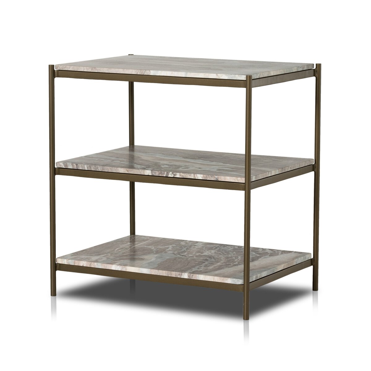 Felix Nightstand Antique Brass Canyon Marble OL