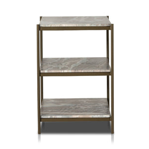 Felix Nightstand Antique Brass Canyon Marble OL