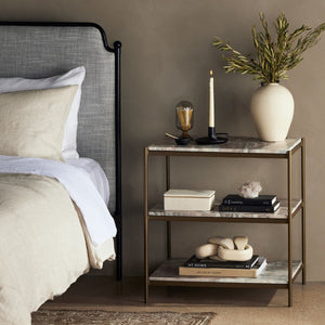 Felix Nightstand Antique Brass Canyon Marble OL