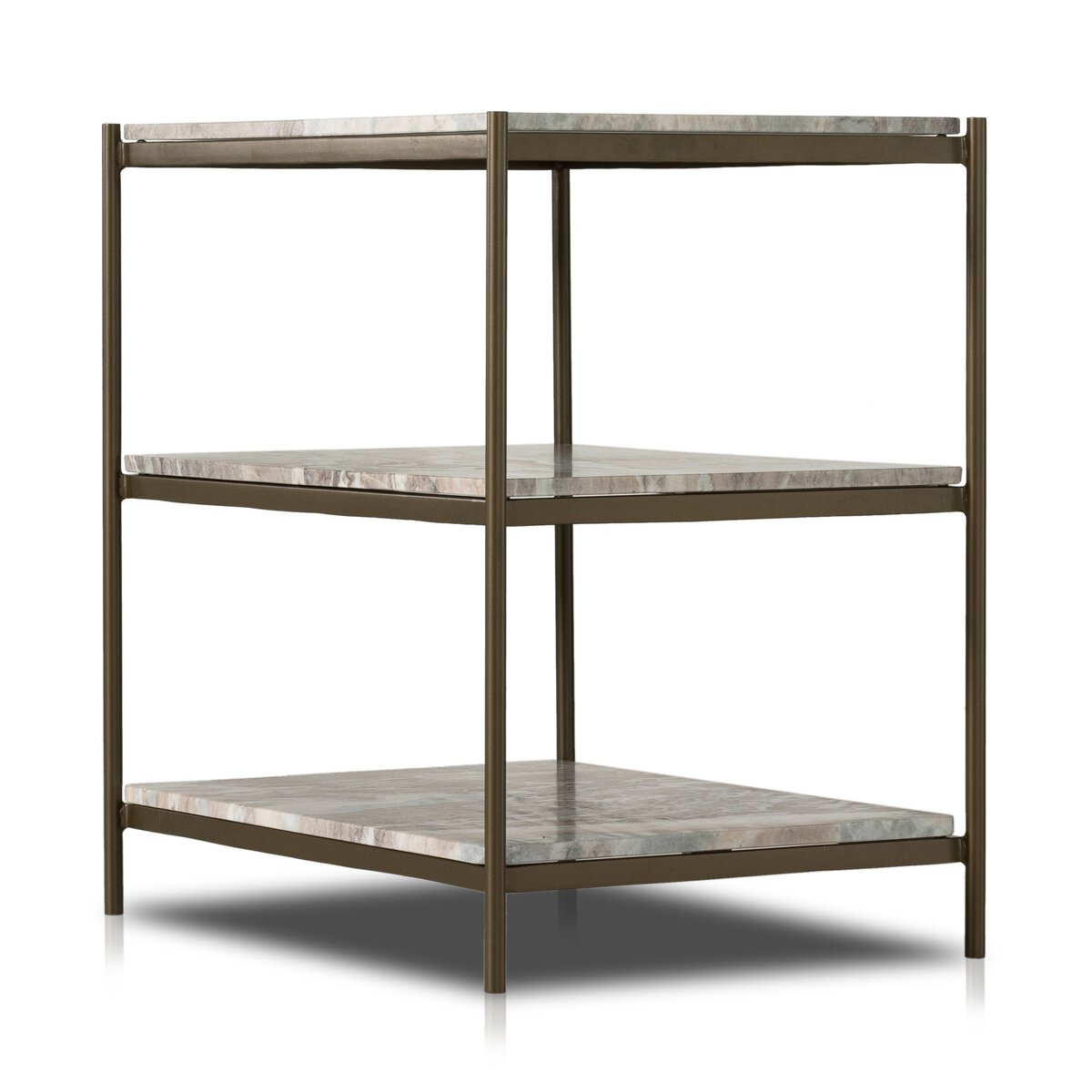Felix Nightstand Antique Brass Canyon Marble OL