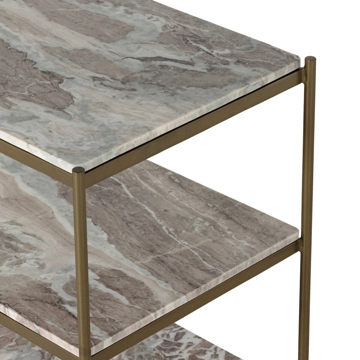 Felix Nightstand Antique Brass Canyon Marble OL