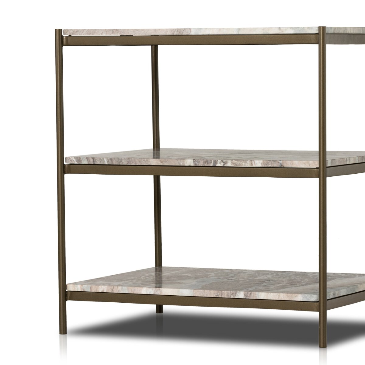 Felix Nightstand Antique Brass Canyon Marble OL