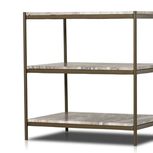 Felix Nightstand Antique Brass Canyon Marble OL