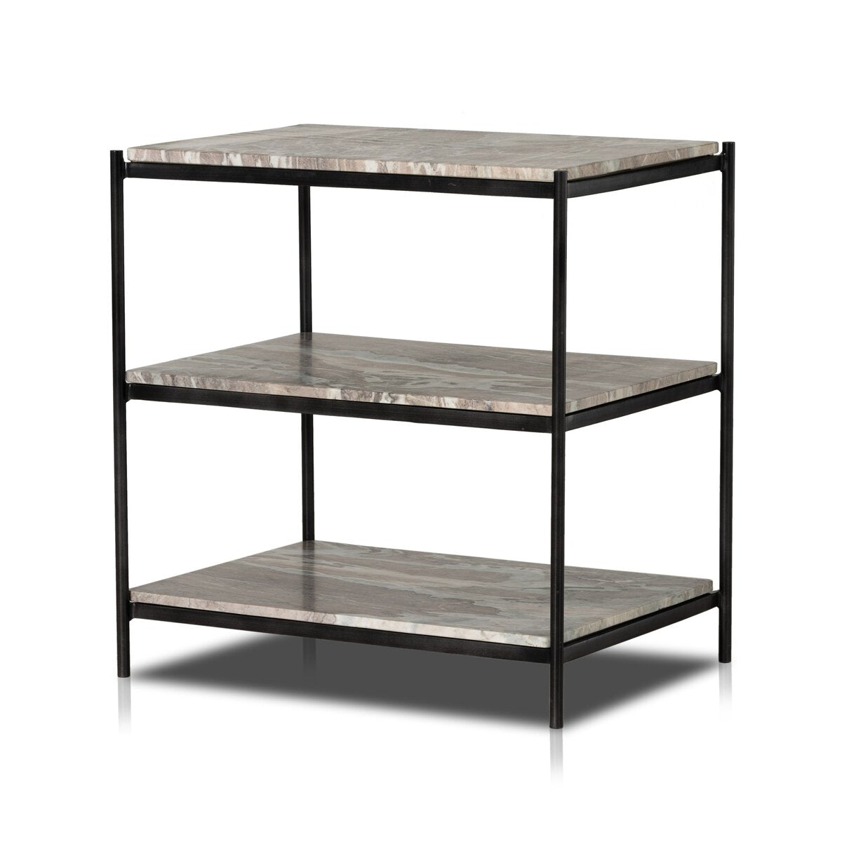 Felix Nightstand Hammered Grey w/ Clear Powder Coat OL