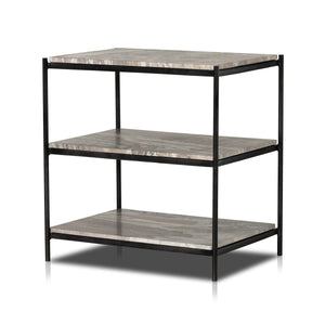 Felix Nightstand Hammered Grey w/ Clear Powder Coat OL
