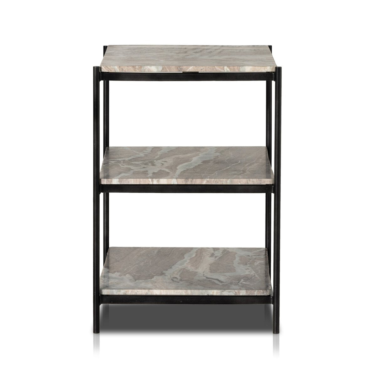 Felix Nightstand Hammered Grey w/ Clear Powder Coat OL