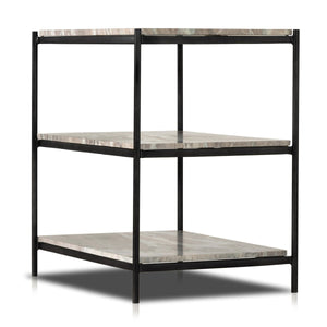 Felix Nightstand Hammered Grey w/ Clear Powder Coat OL