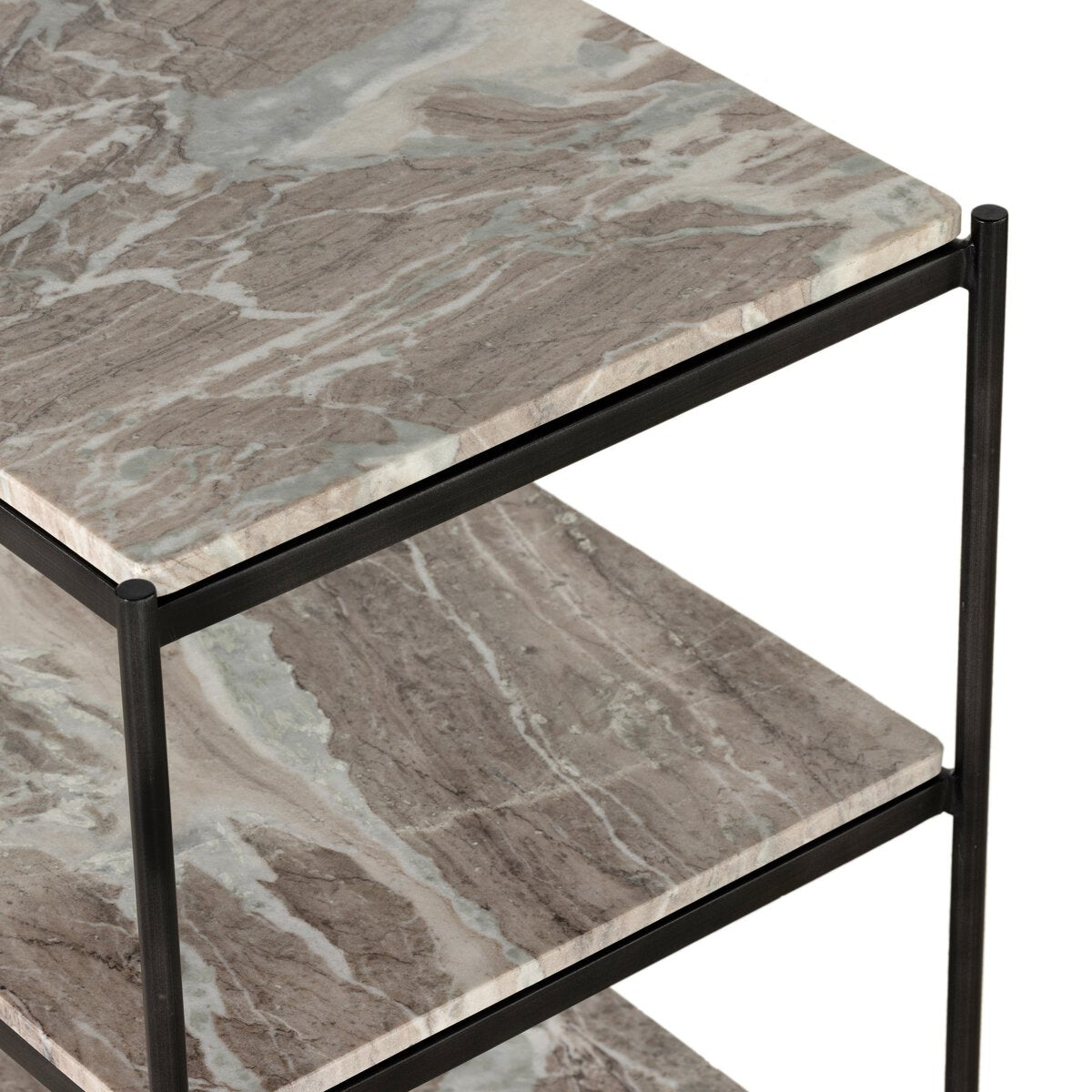 Felix Nightstand Hammered Grey w/ Clear Powder Coat OL