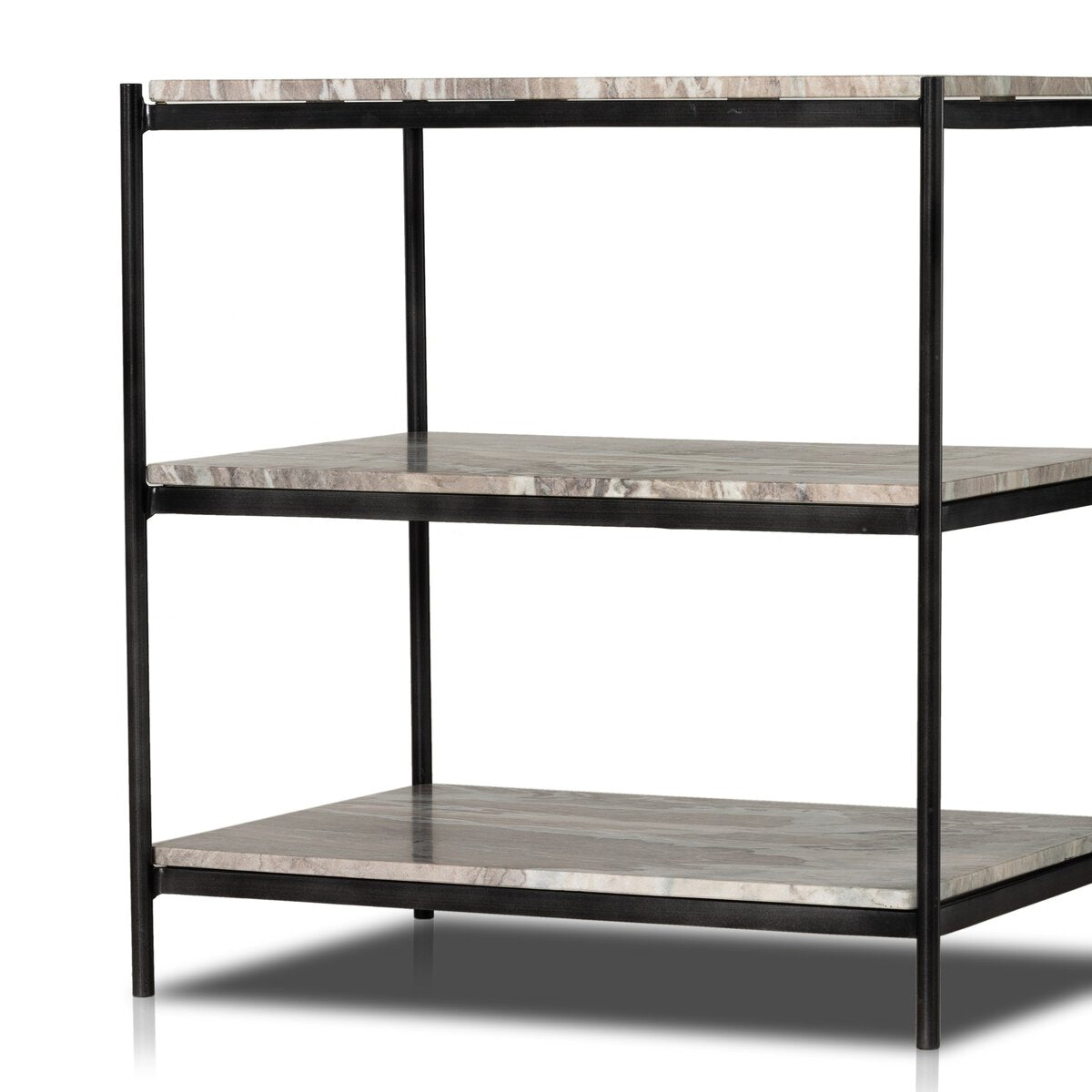 Felix Nightstand Hammered Grey w/ Clear Powder Coat OL