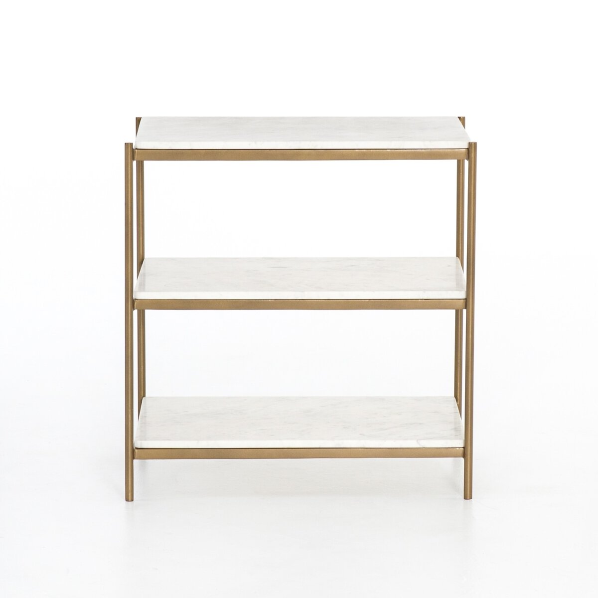 Felix Nightstand Polished White Marble OL