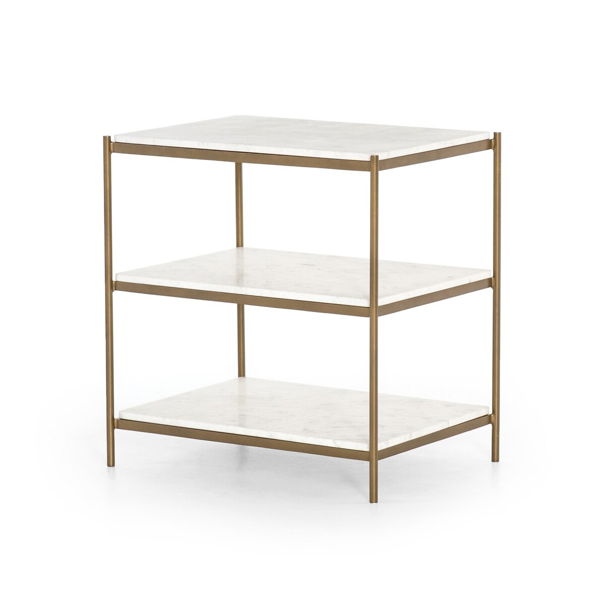 Felix Nightstand Polished White Marble OL