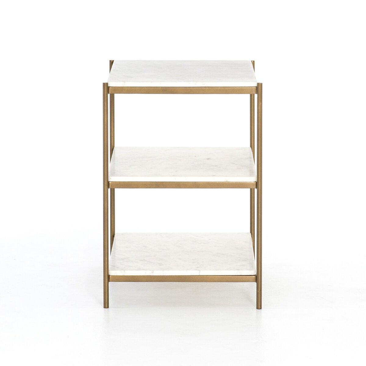 Felix Nightstand Polished White Marble OL