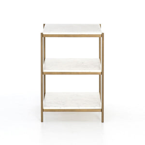Felix Nightstand Polished White Marble OL