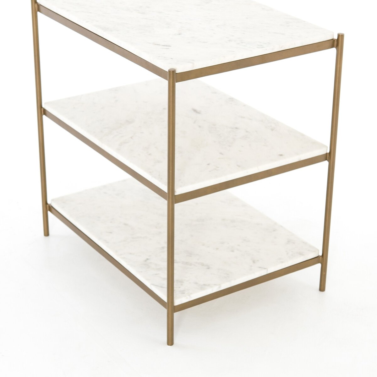 Felix Nightstand Polished White Marble OL