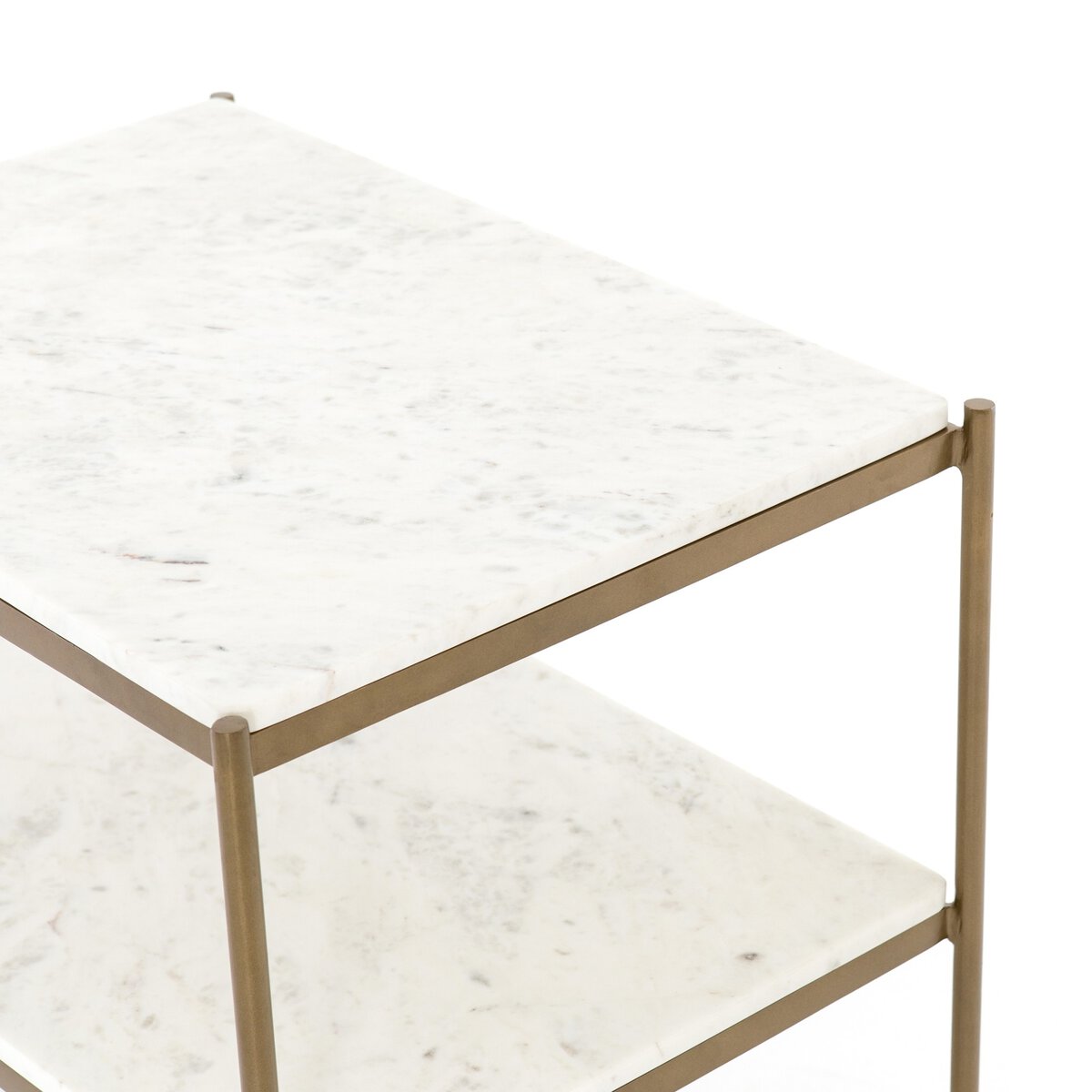 Felix Nightstand Polished White Marble OL