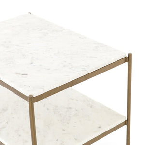 Felix Nightstand Polished White Marble OL