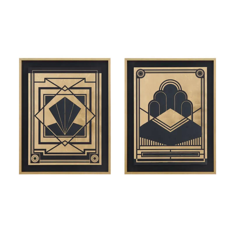 Gatsby Deco Framed Wall Art – Set of 2 - OL