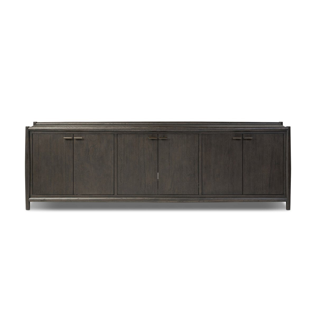 Glenview 6 Door Sideboard Cracked Smoked Black Veneer OL