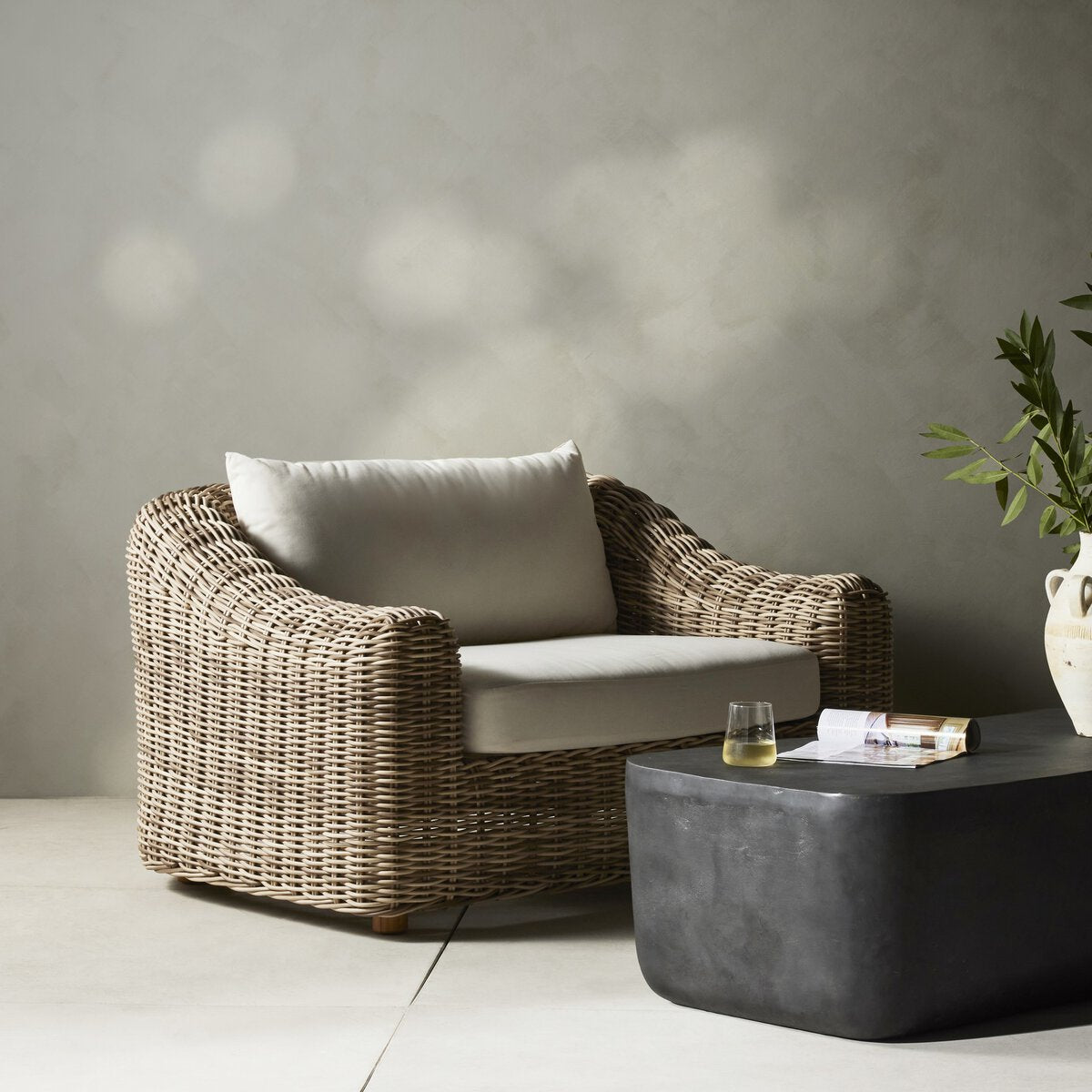 Messina Outdoor Chair Venao Ivory Chunky Sand Woven OL