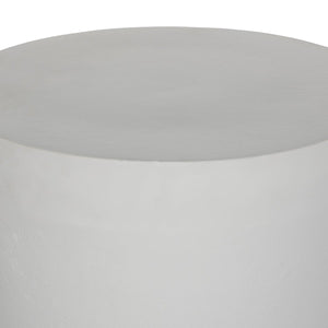 Javi Outdoor End Table Matte White Cast Aluminum OL