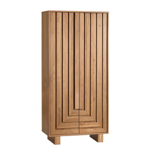 The Linear Haven Geometric Wood Shoe Cabinet - OL