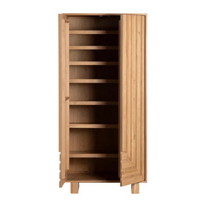 The Linear Haven Geometric Wood Shoe Cabinet - OL