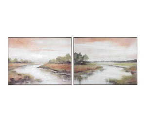 Lowcountry Waters Framed Canvas Art - Set of 2 - OL