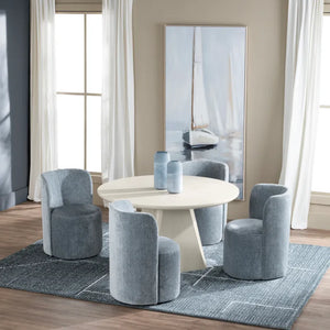 Marlowe Blue Rolling Dining Chairs - Pair - OL