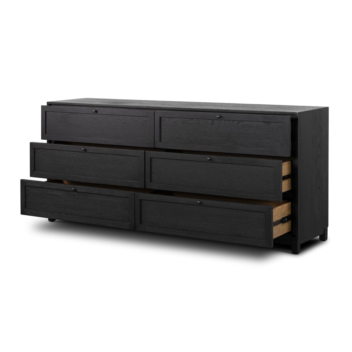 Millie 6 Drawer Dresser Drifted Matte Black Veneer OL