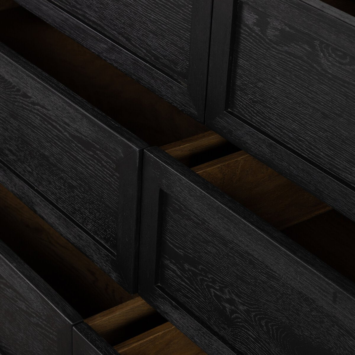 Millie 6 Drawer Dresser Drifted Matte Black Veneer OL