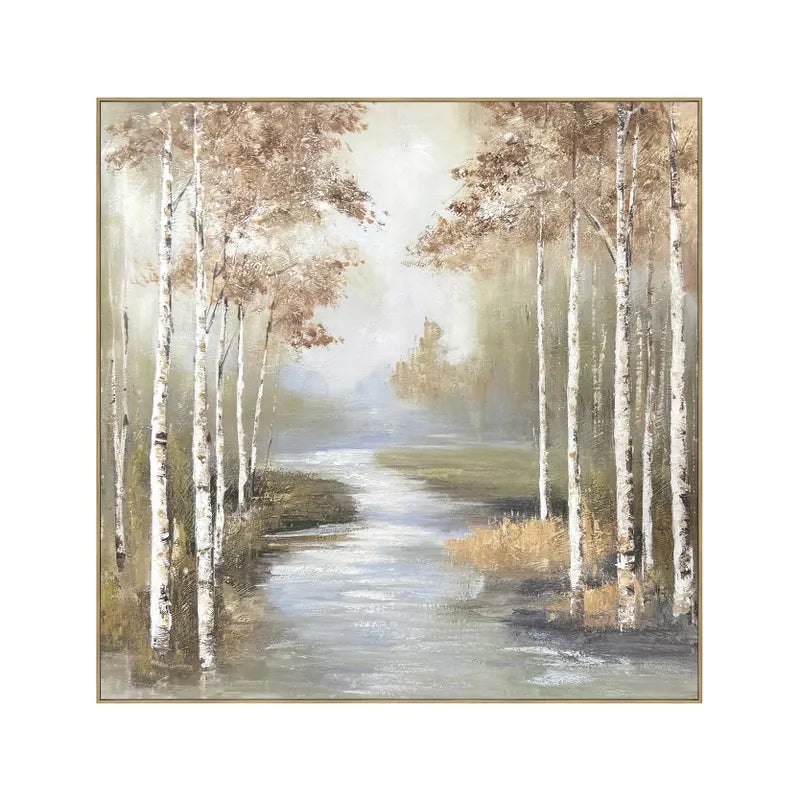 Misty Birchwood Hand-Painted Canvas - OL