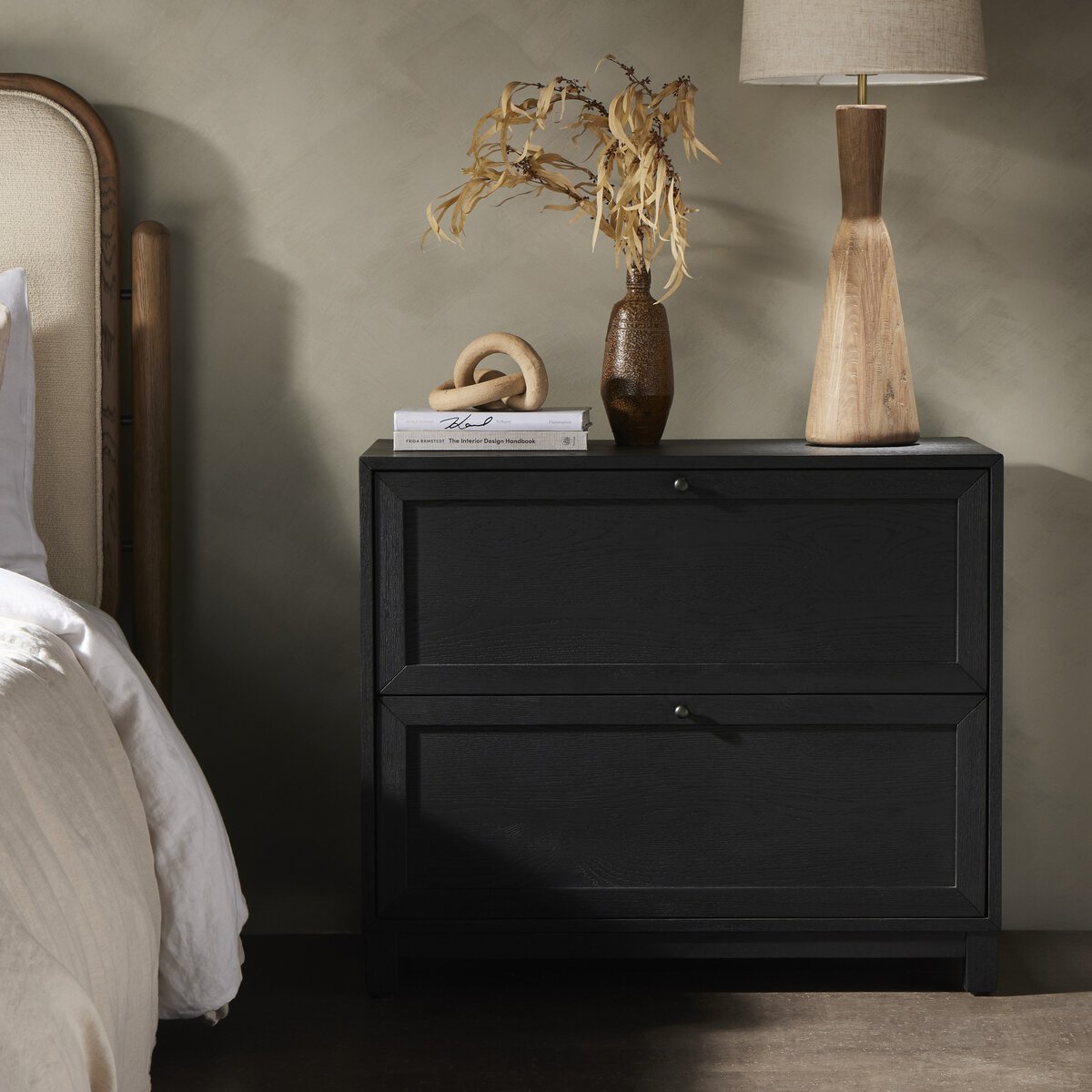 Millie Nightstand Drifted Matte Black Veneer OL